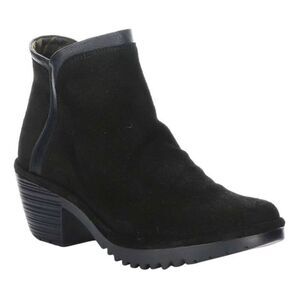FLY LONDON Wynn Black Suede Booties Size 41
